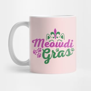 Meowdi Gras Cute Kitten Cat  Funny Mardi Gras Carnival Mug